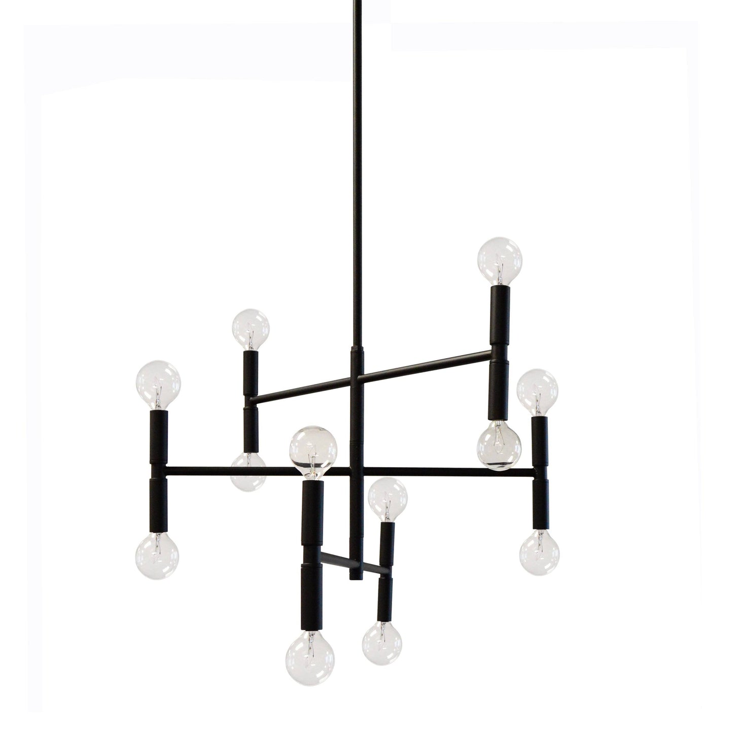 Dainolite 12 Light Incandescent Chandelier Matte Black Finish - Renoz