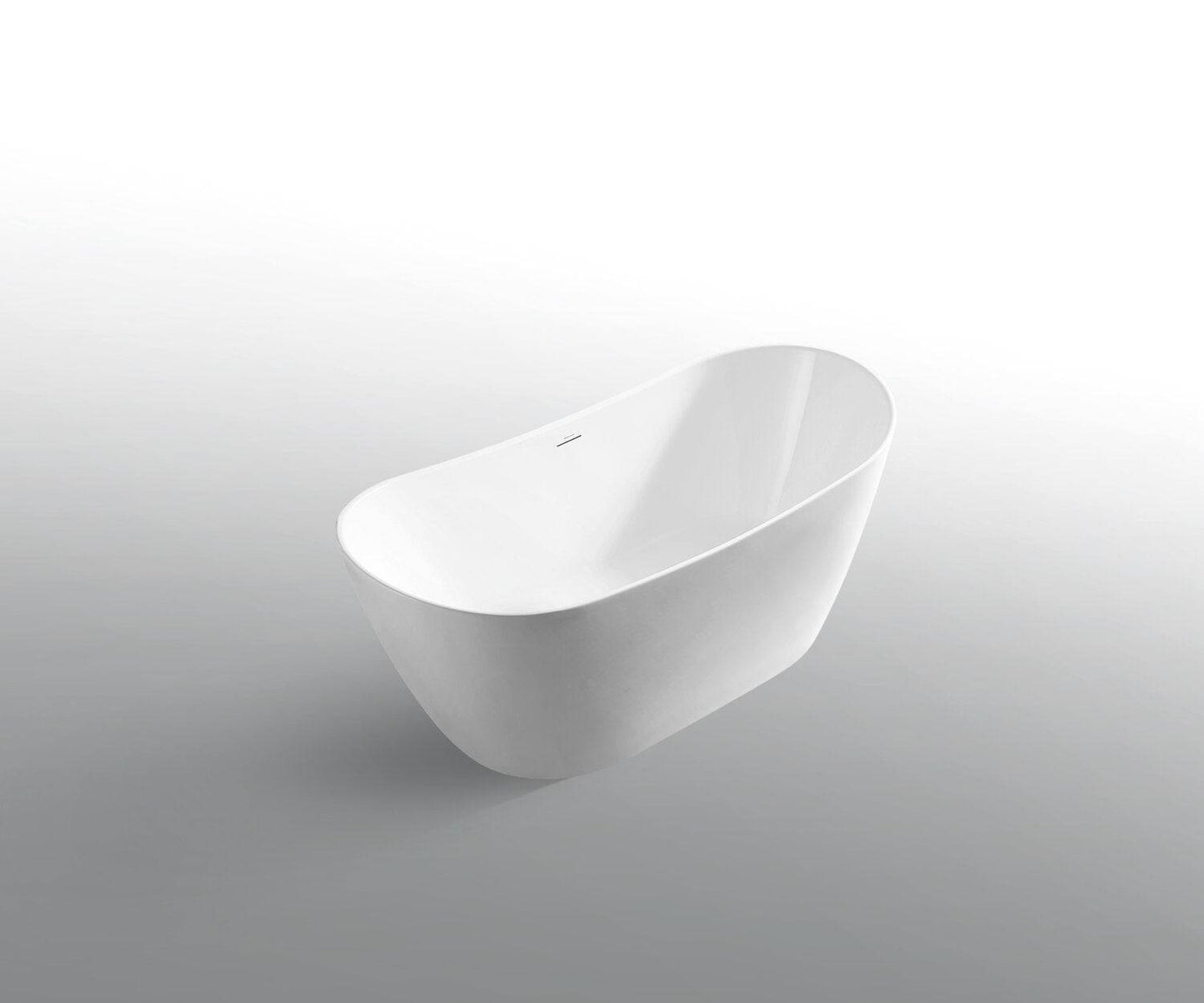 Bagno Italia Bellagio 60" x 32" x 27" Glossy White One Piece Freestanding Bathtub BG612152 - Renoz