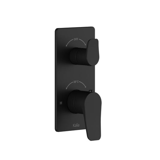 Kalia MOROKA 2-Way AQUATONIK Type T/P 1/2" Valve with Diverter and Round Decorative Trim -Matte Black - Renoz