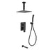 Kube Bath Aqua Piazza Black Shower Set With 12