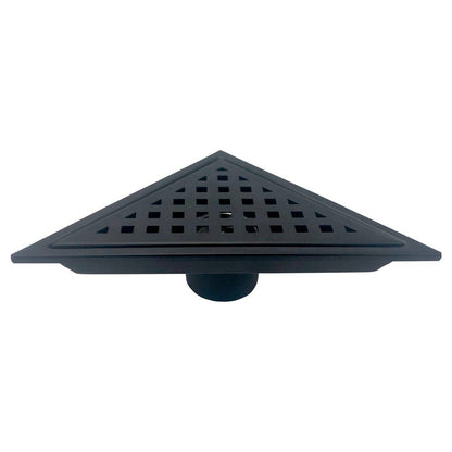 Kube Bath 6.5" Triangle Stainless Steel Pixel Grate Shower Drain – Matte Black - Renoz