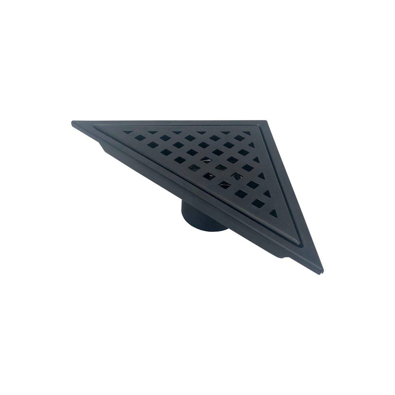 Kube Bath 6.5" Triangle Stainless Steel Pixel Grate Shower Drain – Matte Black - Renoz