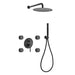 Kube Bath Aqua Rondo Black Brass Shower Set With 8