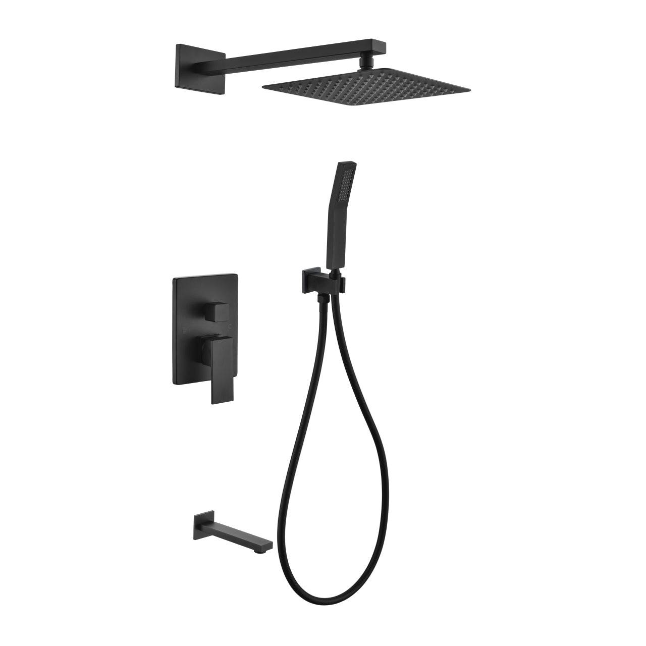 Piazza Black Shower Kit