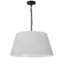 Dainolite 1 Light Brynn Medium Pendant, White Shade, Black - Renoz