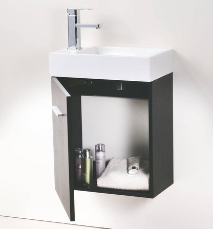 Kube Bath Bliss 18" Wall Mount / Wall Hung Bathroom Vanity With 1 Door - Renoz