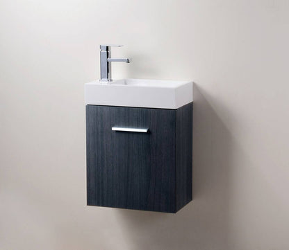 Kube Bath Bliss 18" Wall Mount / Wall Hung Bathroom Vanity With 1 Door - Renoz