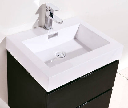 Kube Bath Bliss 24" Wall Mount / Wall Hung Bathroom Vanity With 2 Drawers - Renoz