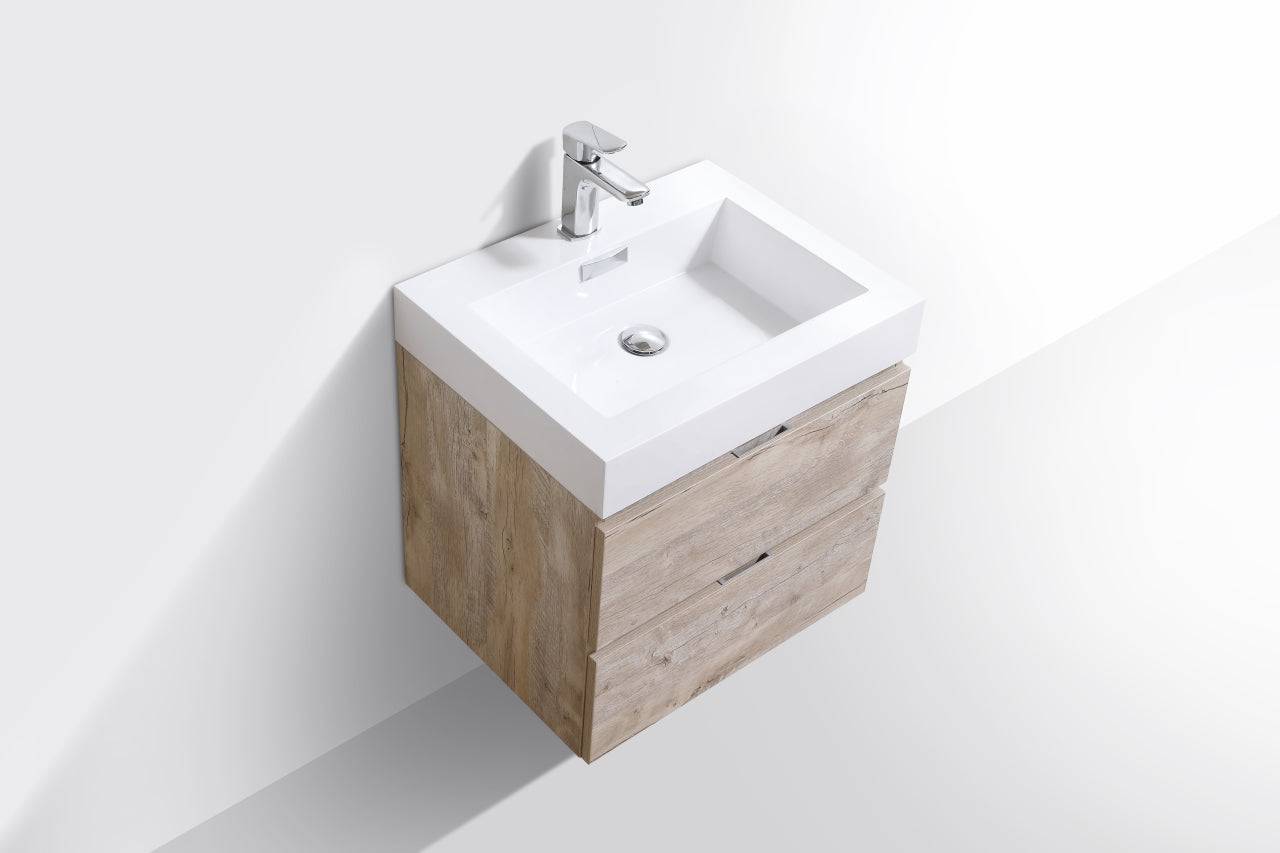 Kube Bath Bliss 24" Wall Mount / Wall Hung Bathroom Vanity With 2 Drawers - Renoz