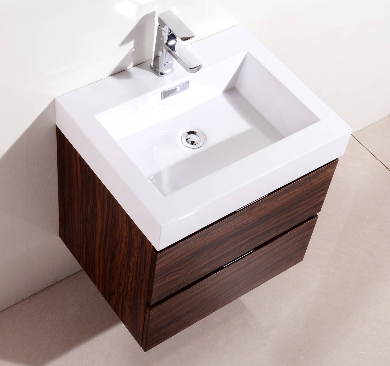 Kube Bath Bliss 24" Wall Mount / Wall Hung Bathroom Vanity With 2 Drawers - Renoz