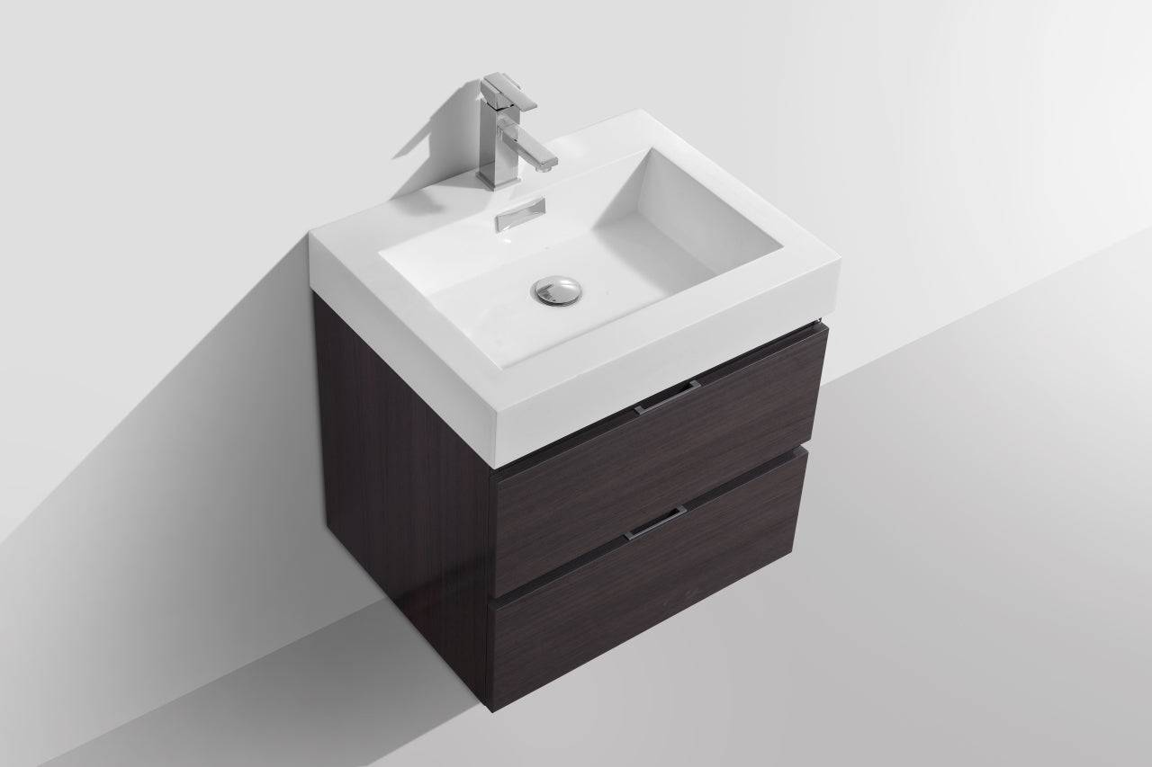 Kube Bath Bliss 24" Wall Mount / Wall Hung Bathroom Vanity With 2 Drawers - Renoz