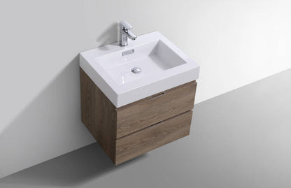 Kube Bath Bliss 24" Wall Mount / Wall Hung Bathroom Vanity With 2 Drawers - Renoz