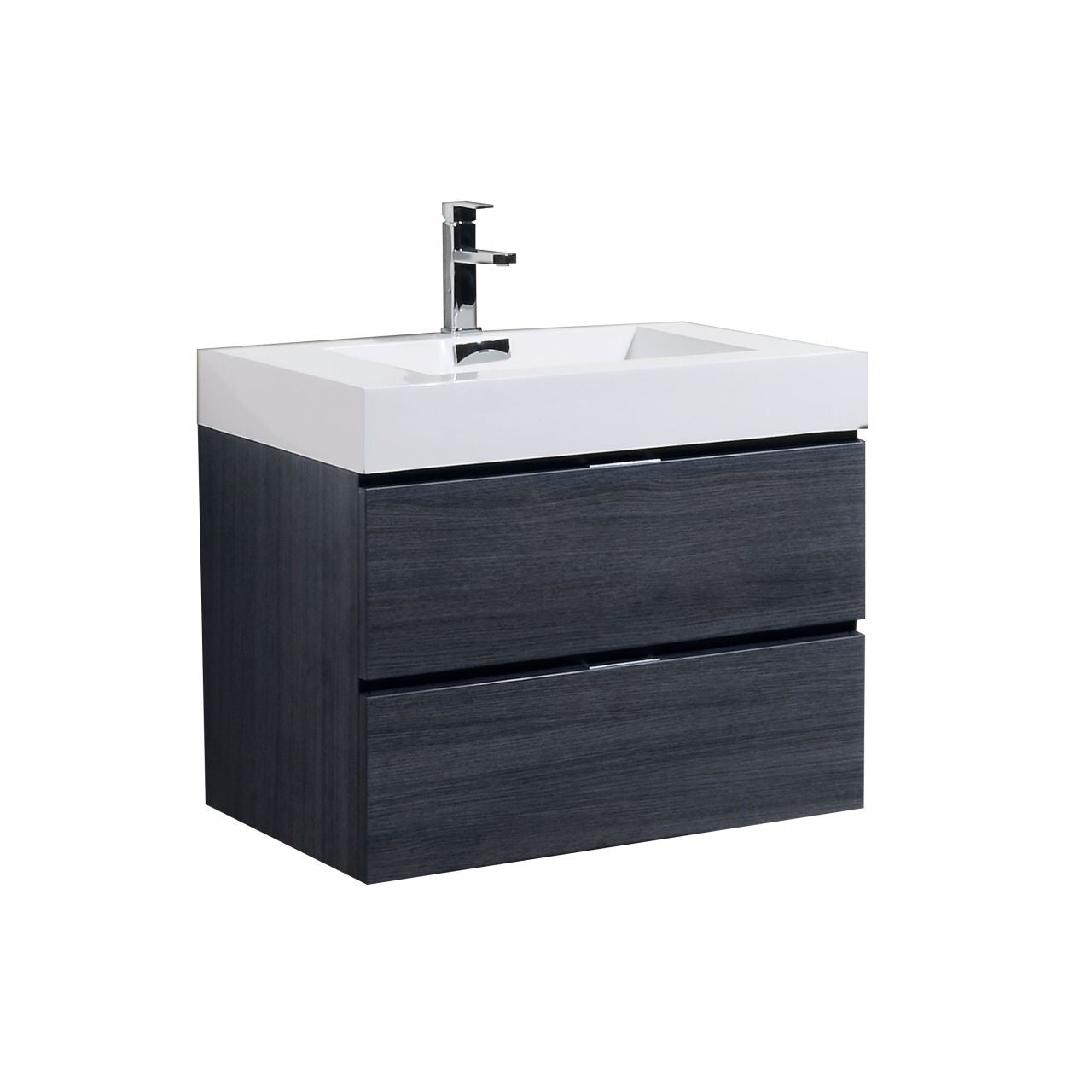 Kube Bath Bliss 30" Wall Mount / Wall Hung Bathroom Vanity With 2 Drawers - Renoz