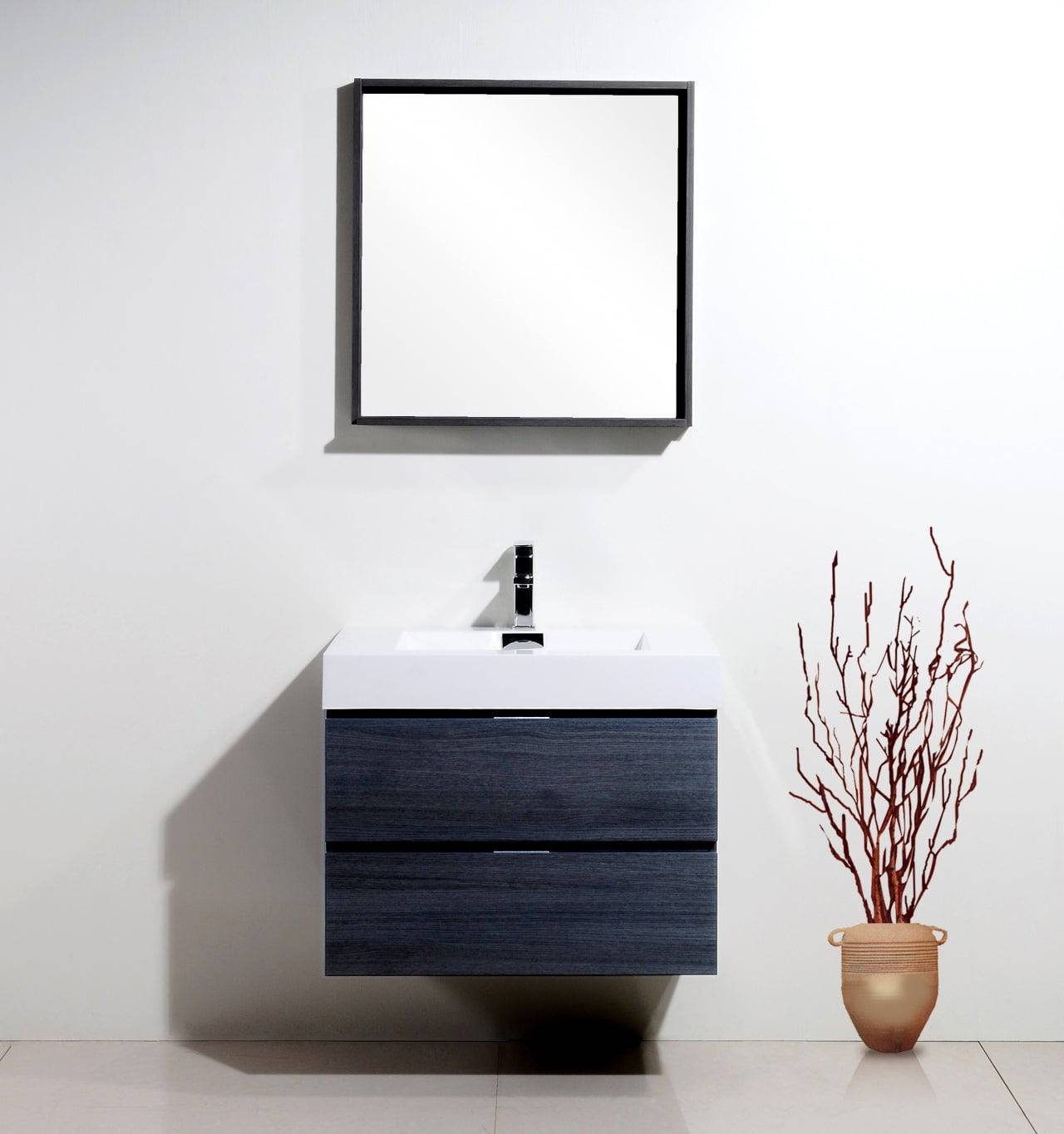 Kube Bath Bliss 30" Wall Mount / Wall Hung Bathroom Vanity With 2 Drawers - Renoz