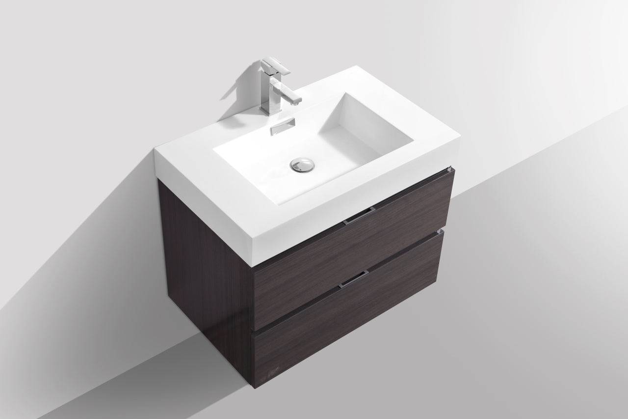 Kube Bath Bliss 30" Wall Mount / Wall Hung Bathroom Vanity With 2 Drawers - Renoz