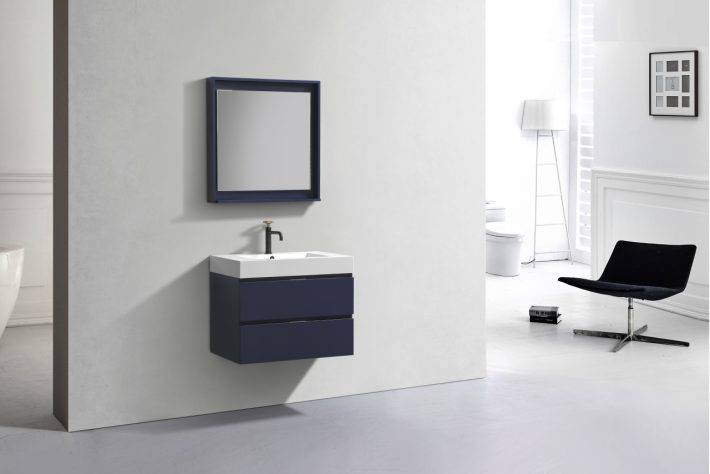 Kube Bath Bliss 30" Wall Mount / Wall Hung Bathroom Vanity With 2 Drawers - Renoz