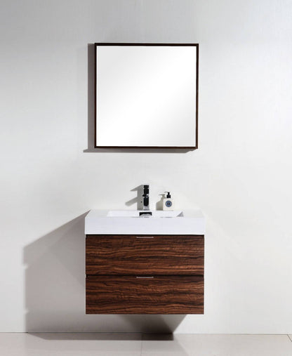 Kube Bath Bliss 30" Wall Mount / Wall Hung Bathroom Vanity With 2 Drawers - Renoz