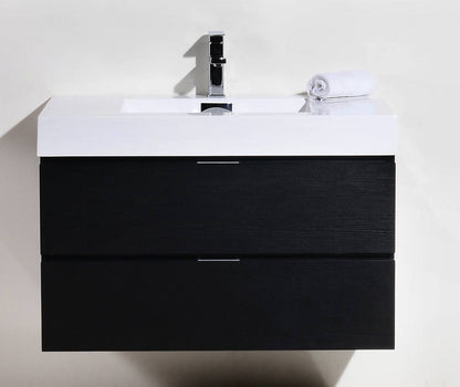 Kube Bath Bliss 36" Wall Mount / Wall Hung Modern Bathroom Vanity With 2 Drawers - Renoz