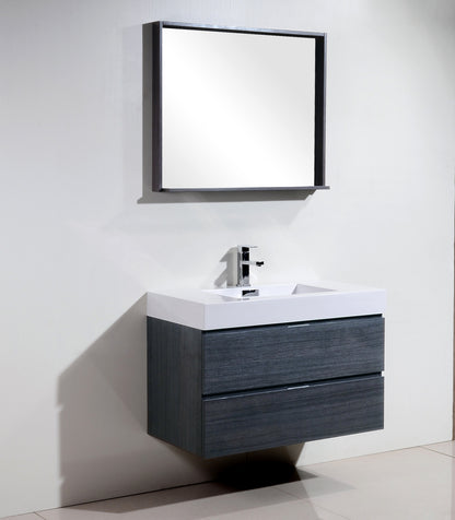 Kube Bath Bliss 36" Wall Mount / Wall Hung Modern Bathroom Vanity With 2 Drawers - Renoz