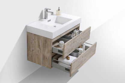 Kube Bath Bliss 36" Wall Mount / Wall Hung Modern Bathroom Vanity With 2 Drawers - Renoz