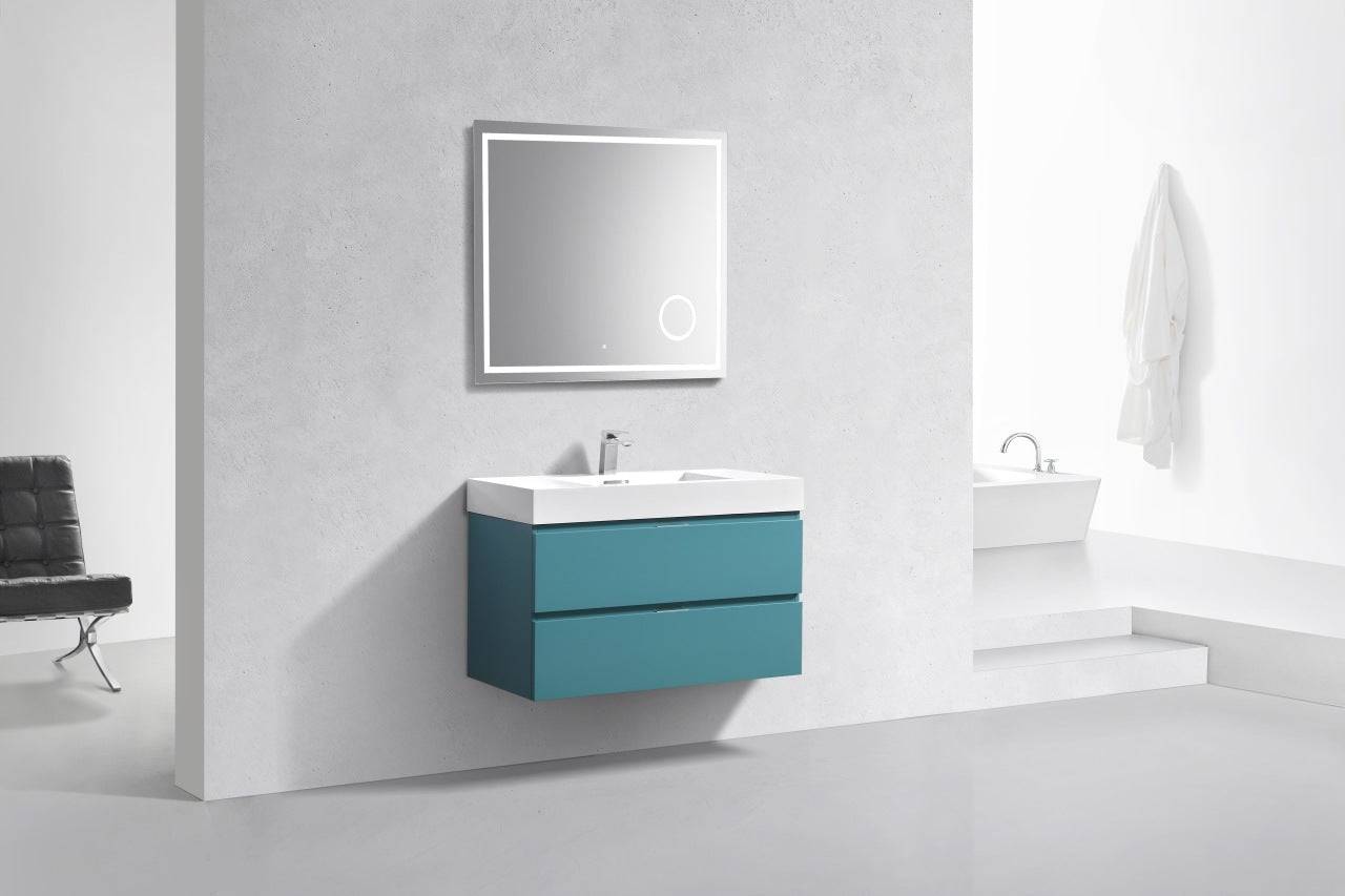 Kube Bath Bliss 36" Wall Mount / Wall Hung Modern Bathroom Vanity With 2 Drawers - Renoz