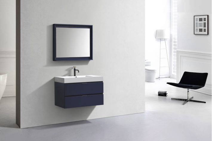 Kube Bath Bliss 36" Wall Mount / Wall Hung Modern Bathroom Vanity With 2 Drawers - Renoz