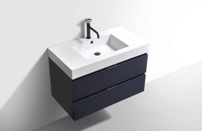 Kube Bath Bliss 36" Wall Mount / Wall Hung Modern Bathroom Vanity With 2 Drawers - Renoz