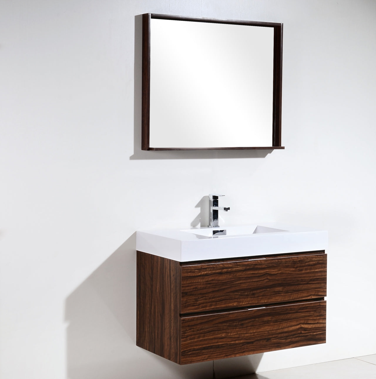 Kube Bath Bliss 36" Wall Mount / Wall Hung Modern Bathroom Vanity With 2 Drawers - Renoz