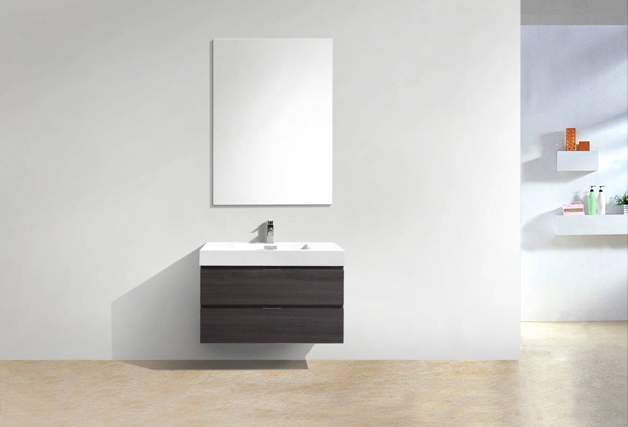 Kube Bath Bliss 36" Wall Mount / Wall Hung Modern Bathroom Vanity With 2 Drawers - Renoz