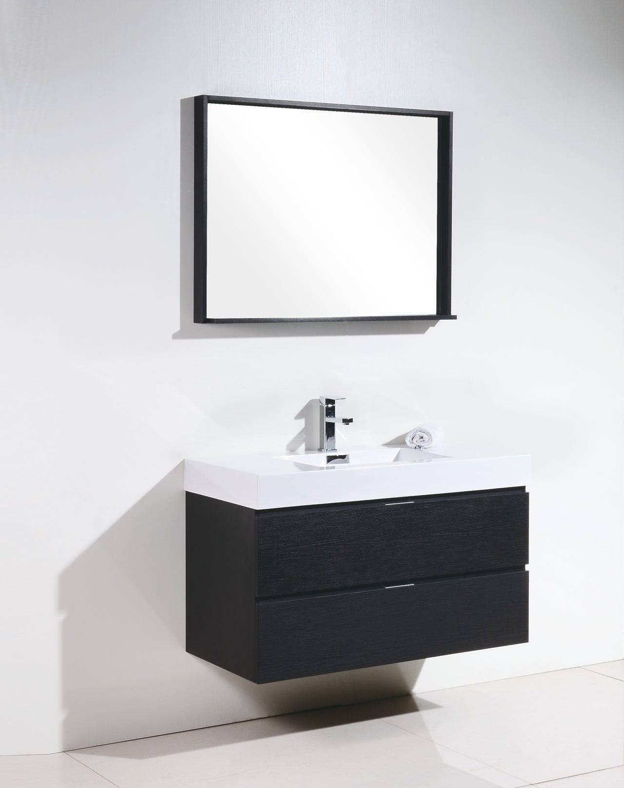 Kube Bath Bliss 40" Wall Mount / Wall Hung Modern Bathroom Vanity With 2 Drawers Acrylic Countertop - Renoz