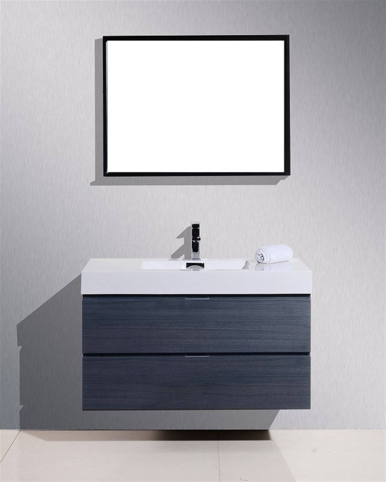 Kube Bath Bliss 40" Wall Mount / Wall Hung Modern Bathroom Vanity With 2 Drawers Acrylic Countertop - Renoz