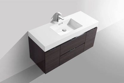 Kube Bath Bliss 48" Wall Mount / Wall Hung Modern Bathroom Vanity With 2 Drawers And 2 Doors Acrylic Countertop - Renoz