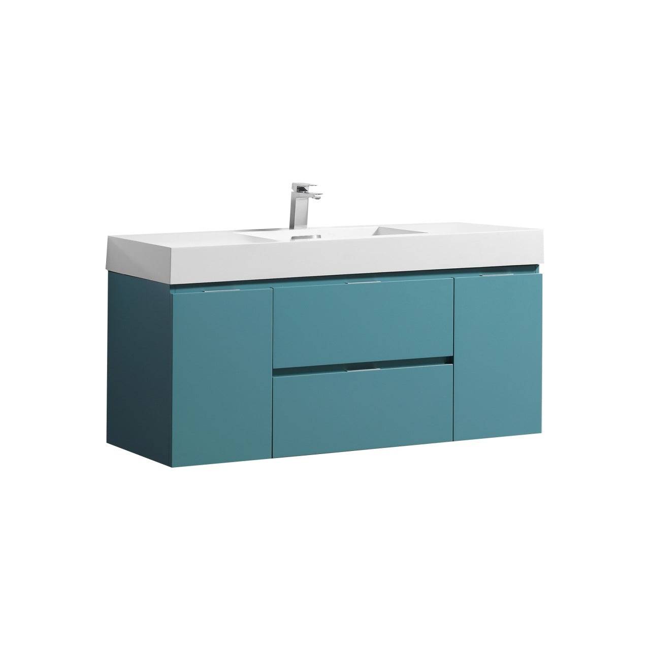 Kube Bath Bliss 48" Wall Mount / Wall Hung Modern Bathroom Vanity With 2 Drawers And 2 Doors Acrylic Countertop - Renoz