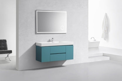 Kube Bath Bliss 48" Wall Mount / Wall Hung Modern Bathroom Vanity With 2 Drawers And 2 Doors Acrylic Countertop - Renoz