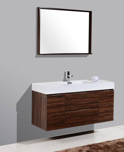 Kube Bath Bliss 48" Wall Mount / Wall Hung Modern Bathroom Vanity With 2 Drawers And 2 Doors Acrylic Countertop - Renoz