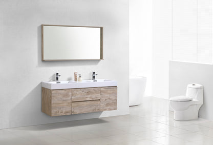 Kube Bath Bliss 60" Wall Mount / Wall Hung Double Sink Bathroom Vanity With 2 Drawers And 2 Doors Acrylic Countertop - Renoz