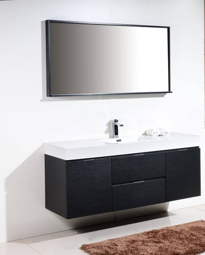 Kube Bath Bliss 60" Wall Mount / Wall Hung Modern Single Sink Bathroom Vanity With 2 Drawers And 2 Doors Acrylic Countertop - Renoz