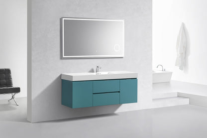 Kube Bath Bliss 60" Wall Mount / Wall Hung Modern Single Sink Bathroom Vanity With 2 Drawers And 2 Doors Acrylic Countertop - Renoz