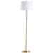 Dainolite 1 Light Incandescent Crystal Floor Lamp, Aged Brass with White Shade - Renoz