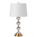 Dainolite 1 Light Incandescent Crystal Table Lamp Aged Bronze Finish with White Shade - Renoz