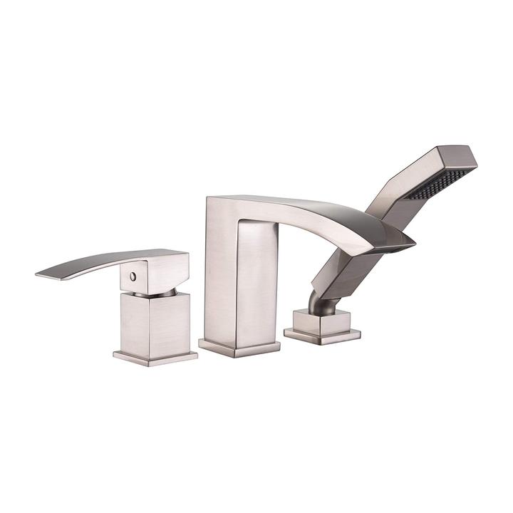 Streamline Cavalli Cascade Deckmounted Tub Filler with Handshower Bathtub Faucet - Renoz