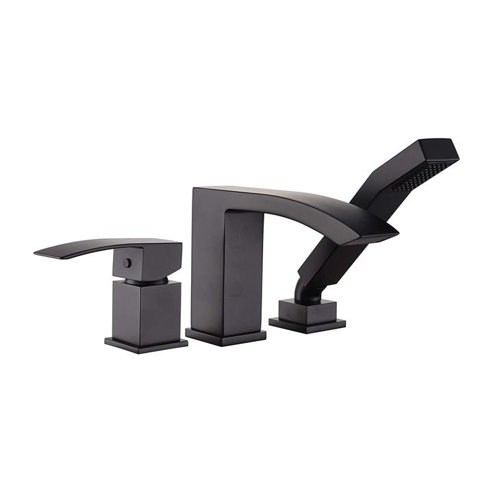 Streamline Cavalli Cascade Deckmounted Tub Filler with Handshower Bathtub Faucet - Renoz