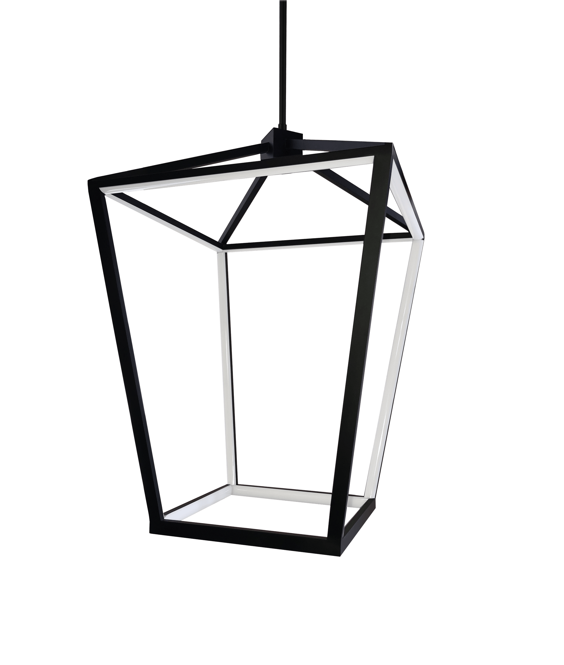 Dainolite 64W Chandelier, Matte Black with White Diffuser - Renoz