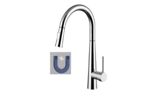 Streamline Cavalli Calamita 17.81" Single Handle Pull Down Dual Spray Kitchen Faucet - Renoz