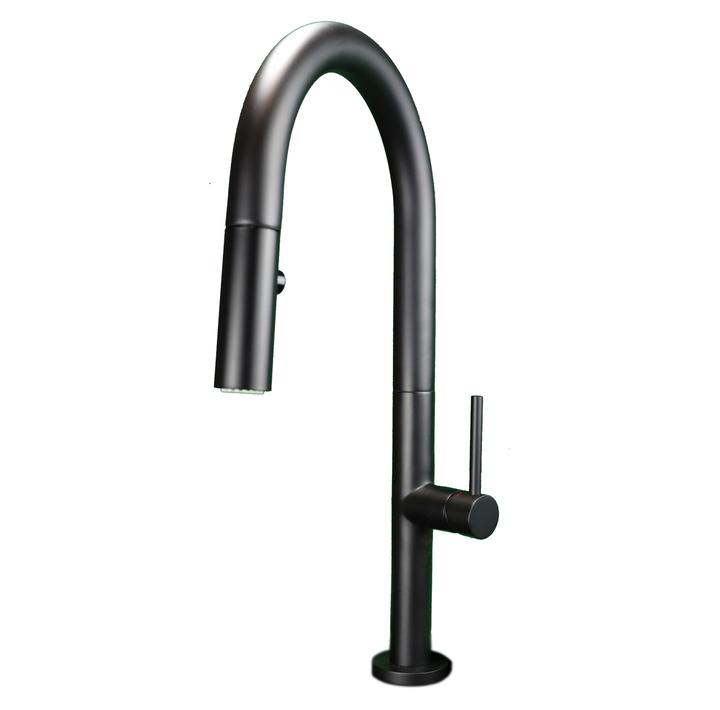 Streamline Cavalli Syrah 17-1/4" Single Handle Pull Down Dual Spray Kitchen Faucet - Renoz