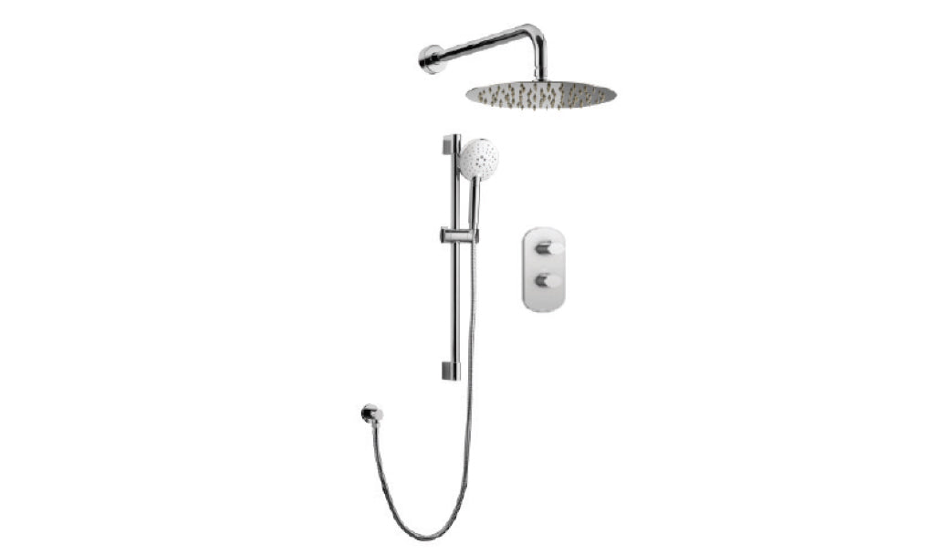 Streamline Cavalli CAVKIT2 Thermostatic Shower Kit With 10" Round Shower Head and Round Hand Shower - Renoz