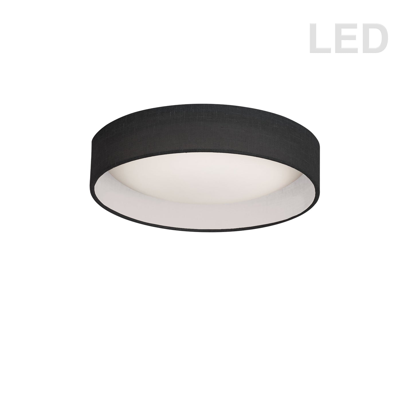 Dainolite LED Flush Mount, Satin Chrome Finish, Black Shade - Renoz