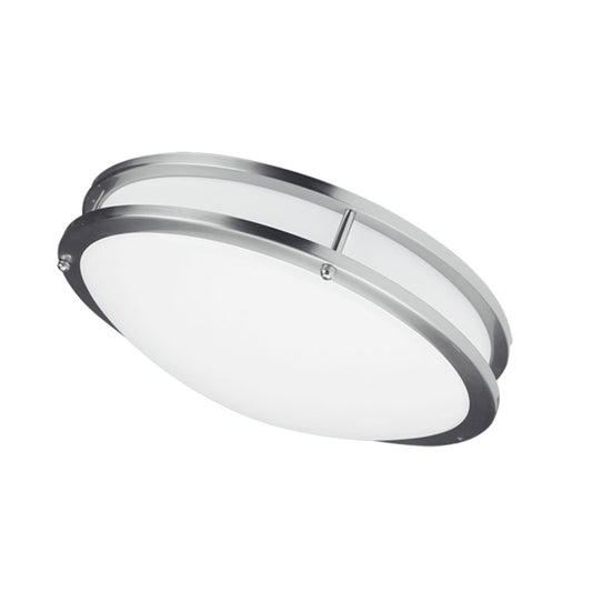 Dainolite LED Ceiling Flush, 16 diameter, Satin Chrome Finish - Renoz