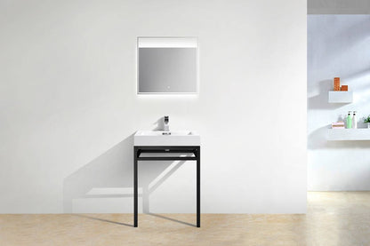 Kube Bath Haus 24" Stainless Steel Console Bathroom Vanity With White Acrylic Sink - Renoz