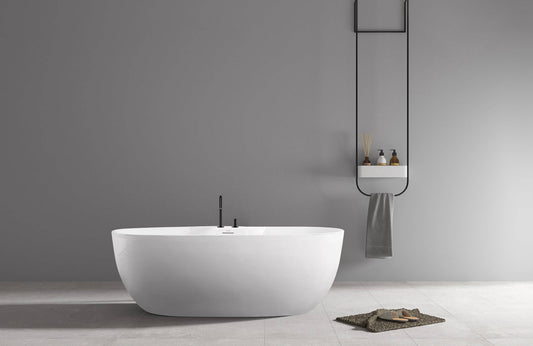 Bagno Italia Christie 67" x 32" x 23" One Piece Freestanding Bathtub Glossy White CH680170 - Renoz